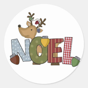 Sticker Rond T-shirts et cadeaux de vacances de Noel de renne