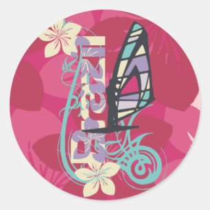 Sticker Rond T-shirts et cadeaux de Windsurfing Brésil