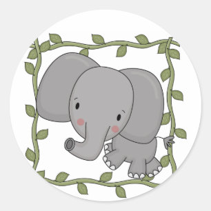 Sticker Rond T-shirts et cadeaux d'éléphant de bébé