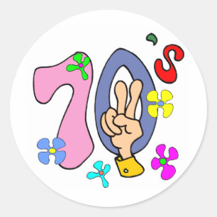 Sticker Rond T-shirts et cadeaux des années 70.