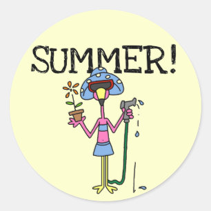 Sticker Rond T-shirts et cadeaux d'été Flamant rose rose