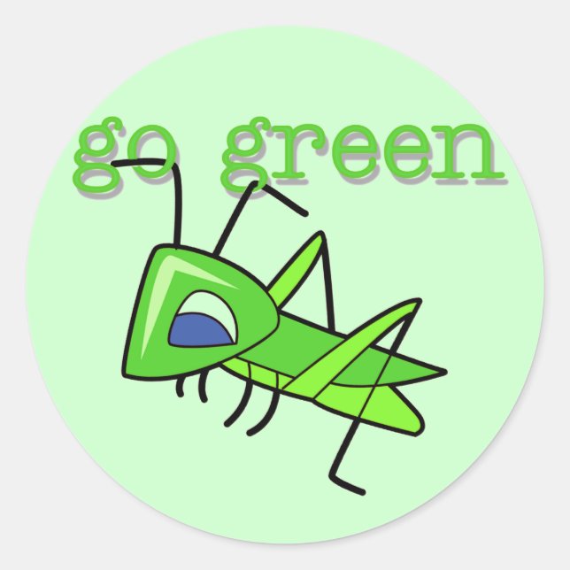 Sticker Rond T-shirts et cadeaux Devenez écolo Grasshopper (Devant)