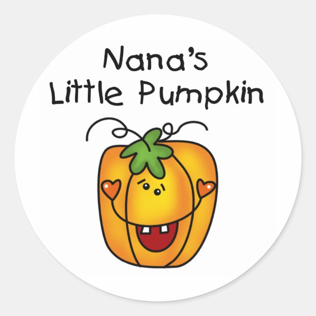 Sticker Rond T-shirts et cadeaux d'Halloween Citrouilles de Nan (Devant)