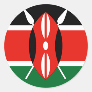 Sticker Rond T-shirts et cadeaux du Drapeau du Kenya