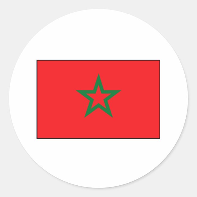 Sticker Rond T-shirts et cadeaux du drapeau marocain (Devant)