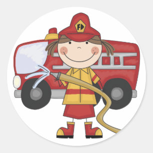 Sticker Rond T-shirts et cadeaux féminins pompiers