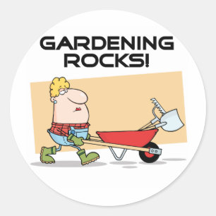 Sticker Rond T-shirts et cadeaux Gardening Rocks