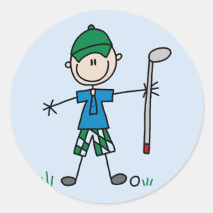 Sticker Rond T-shirts et cadeaux Golfer