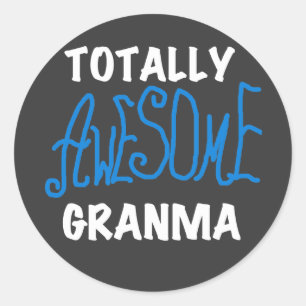 Sticker Rond T-shirts et cadeaux Granma Blue absolument géniaux