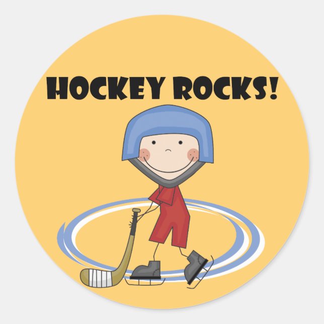 Sticker Rond T-shirts et cadeaux Hockey Rocks (Devant)