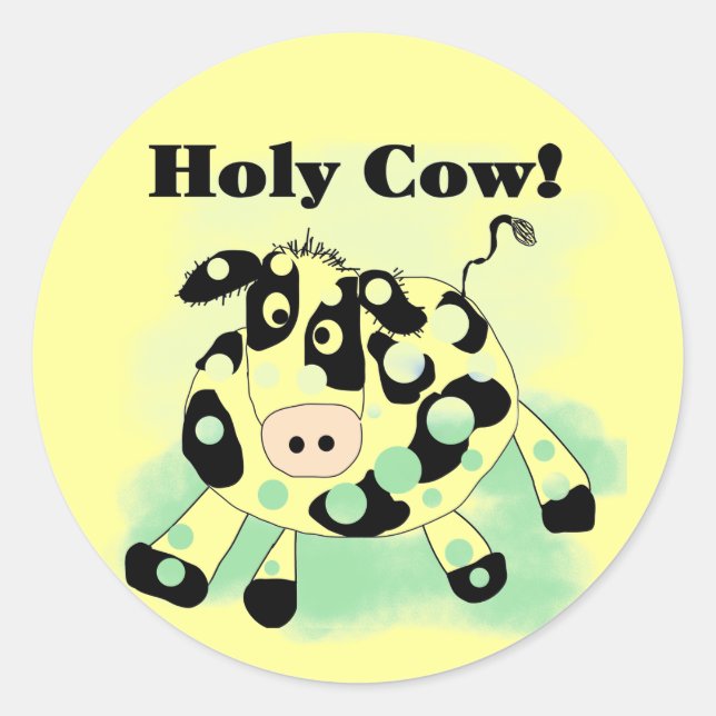 Sticker Rond T-shirts et cadeaux Holy Cow (Devant)