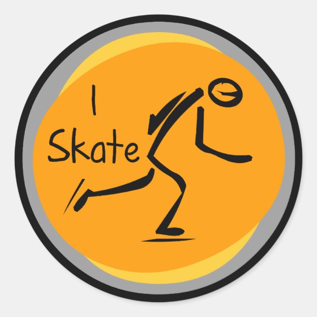 Sticker Rond T-shirts et cadeaux I Patinage (Devant)