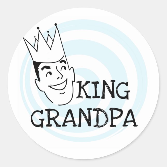Sticker Rond T-shirts et cadeaux King Grandpa (Devant)
