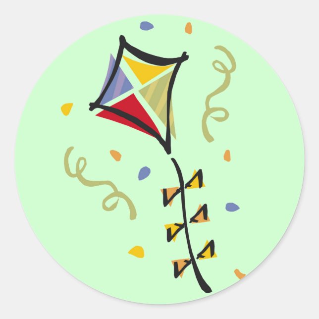 Sticker Rond T-shirts et cadeaux Kite (Devant)