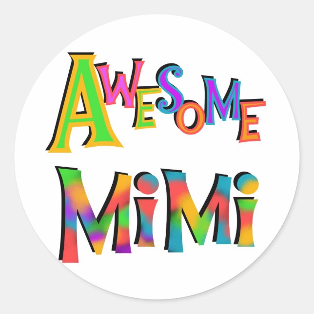 Sticker Rond T-shirts et cadeaux Mimi impressionnants (Devant)