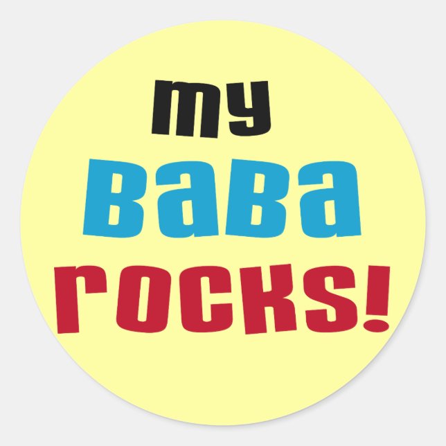 Sticker Rond T-shirts et cadeaux My Baba Rocks (Devant)