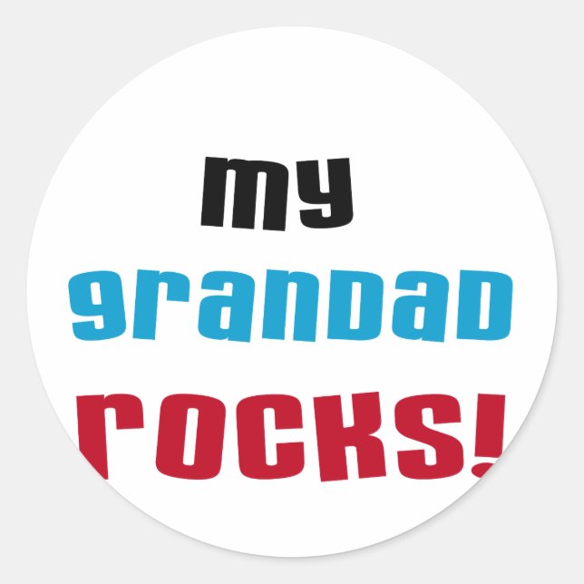 Sticker Rond T-shirts et cadeaux My Grandad Rocks (Devant)