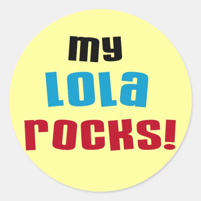 Sticker Rond T-shirts et cadeaux My Lola Rocks (Devant)