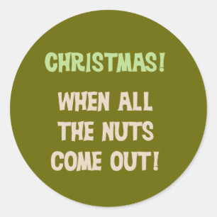 Sticker Rond T-shirts et cadeaux Nuts de Noël