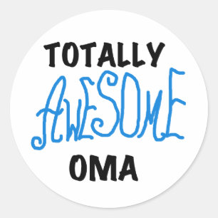Sticker Rond T-shirts et cadeaux Oma Blue totalement géniaux