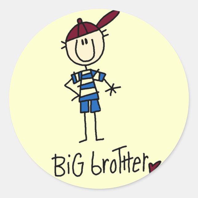 Sticker Rond T-shirts et cadeaux personnalisés Big Brother (Devant)