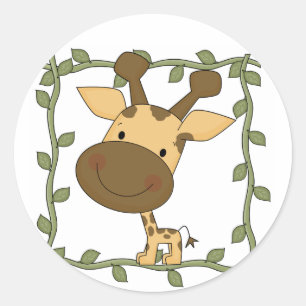 Sticker Rond T-shirts et cadeaux pour bébé Giraffe