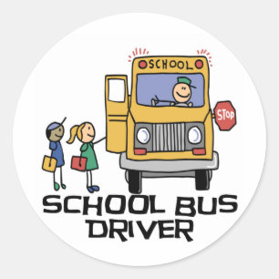 Sticker Rond T-shirts et cadeaux pour chauffeurs de bus scolair