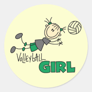 Sticker Rond T-shirts et cadeaux pour filles de volleyball