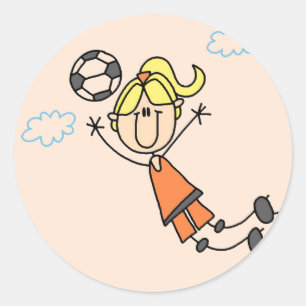 Sticker Rond T-shirts et cadeaux pour filles en soccer