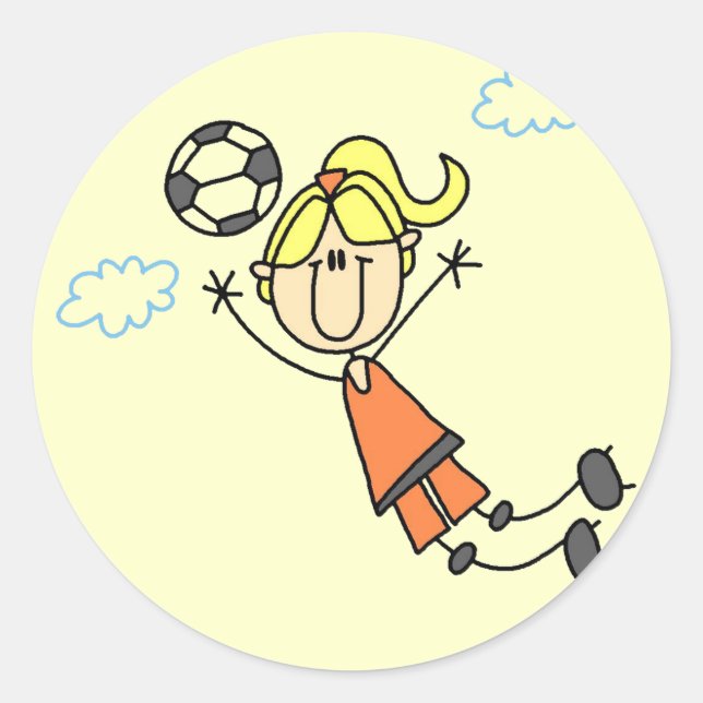Sticker Rond T-shirts et cadeaux pour filles en soccer (Devant)