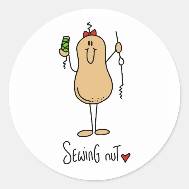 Sticker Rond T-shirts et cadeaux pour la couture (Devant)