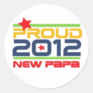 Sticker Rond T-shirts et cadeaux Proud New Papa 2012