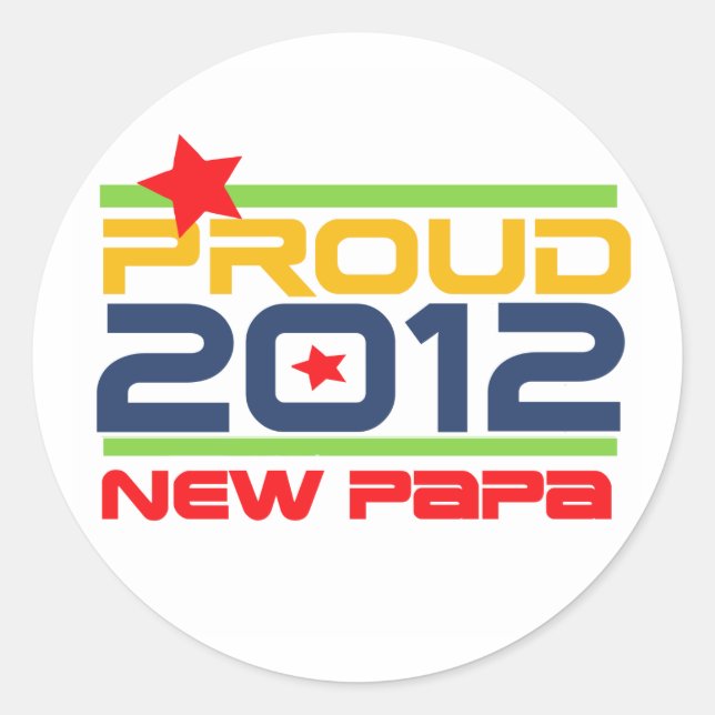 Sticker Rond T-shirts et cadeaux Proud New Papa 2012 (Devant)