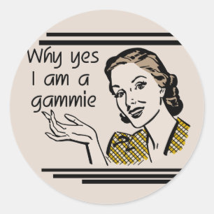 Sticker Rond T-shirts et cadeaux Retro Gammie