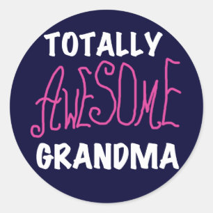 Sticker Rond T-shirts et cadeaux rose grand-mère absolument gén