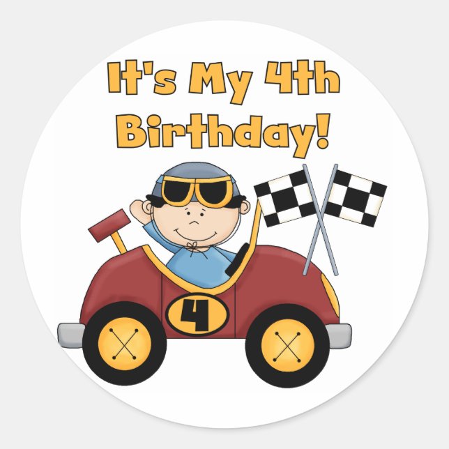 Sticker Rond T-shirts et cadeaux rouges d'anniversaire de (Devant)