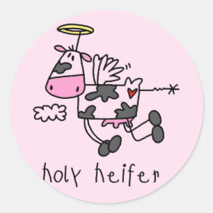 Sticker Rond T-shirts et cadeaux saints de génisse