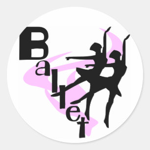Sticker Rond T-shirts et cadeaux Silhouette Ballet