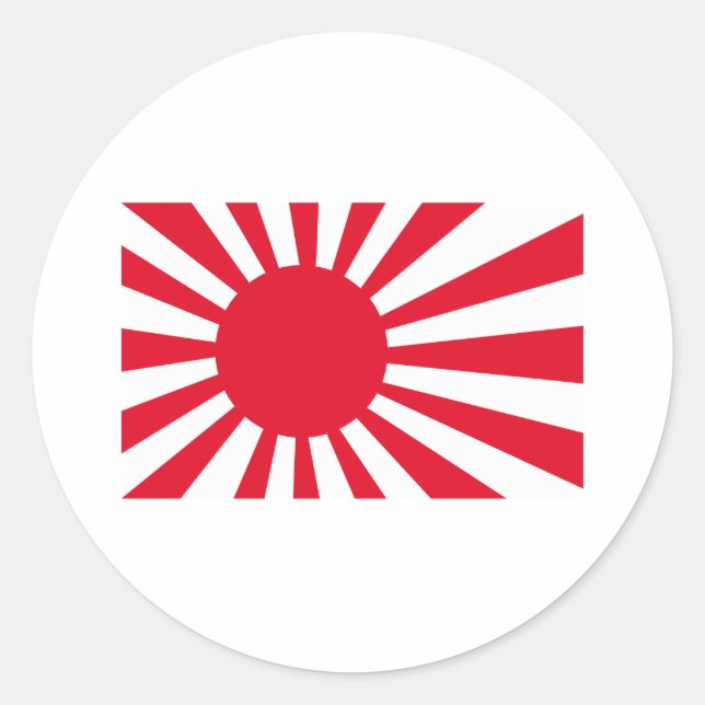 Sticker Rond T-shirts et vêtements du drapeau de la marine japo (Devant)