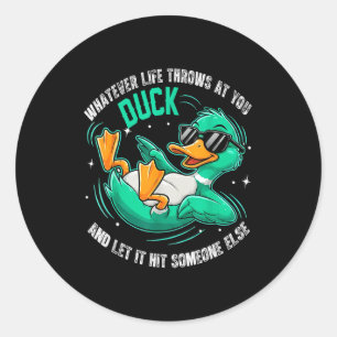Sticker Rond T-shirts graphiques Funny Duck pour hommes femmes 