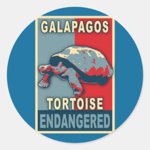 Sticker Rond T-shirts mis en danger d'art de bruit de tortue de