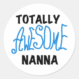 Sticker Rond T-shirts Nanna Blue et GIfts absolument géniaux