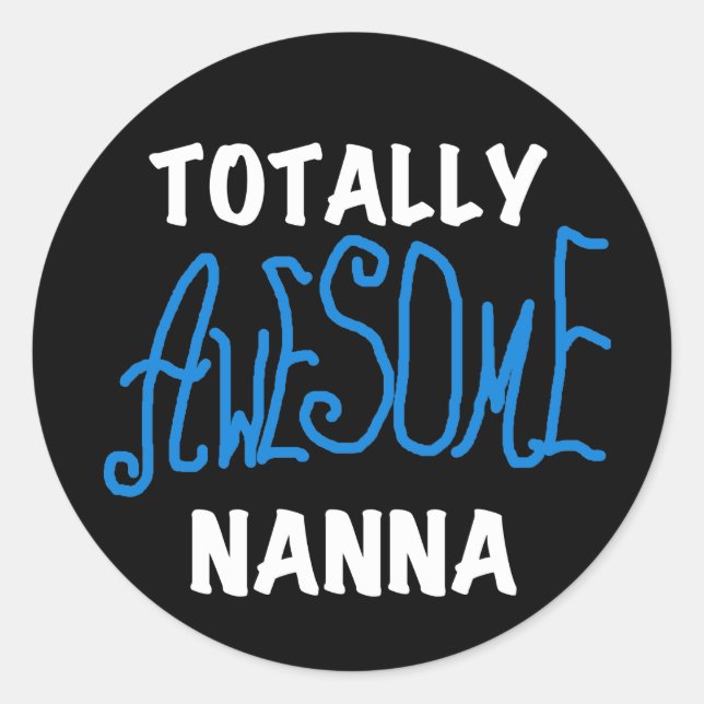 Sticker Rond T-shirts Nanna Blue et GIfts absolument géniaux (Devant)