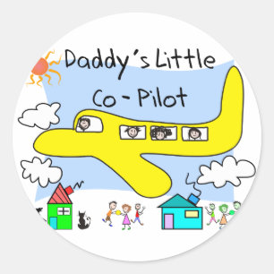 Sticker Rond T-shirts pour enfants de copilote de papa
