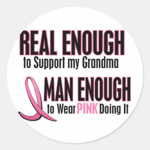 Sticker Rond T-shirts sur le CANCER DU SEIN (grand-mère)