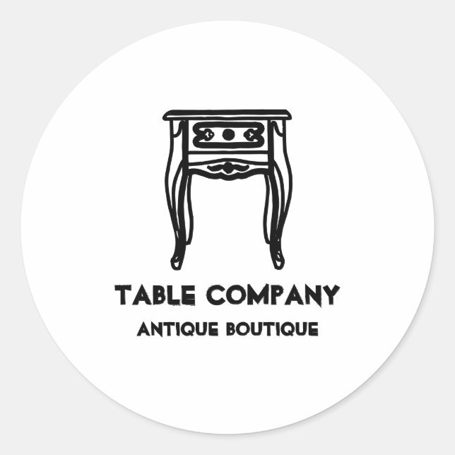 Sticker Rond Table antique vintage (Devant)