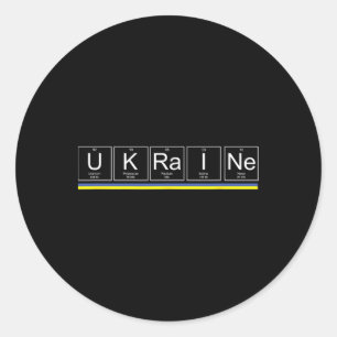 Sticker Rond Table périodique des éléments du drapeau de l'Ukra