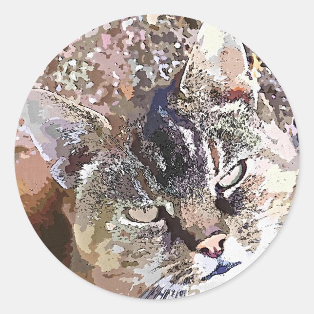 STICKER ROND TABLEAU CAT (Devant)
