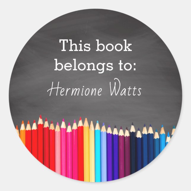 Sticker Rond Tableau de bord Ce livre appartient à la plaque d' (Devant)