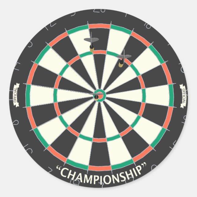 Sticker Rond Tableau de bord et fléchettes : Modèle 3D : (Devant)